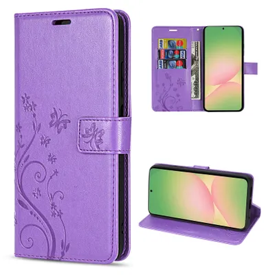 Produktbild von Handy Tasche für Samsung Galaxy A56 Hülle Handyhülle Klapphülle Wallet Case in Lila