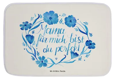 Produktbild von Mr. & Mrs. Panda duschmatte Mama du bist perfekt - Weiß - Geschenk, Badteppich, Muttertag, Mutter, Duschvorleger, Badematte, Dekoration, Eltern, Mutti, badezimmermatte