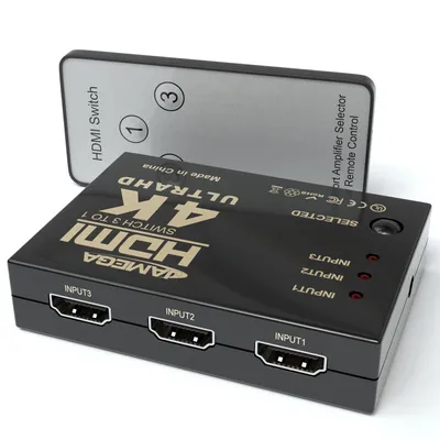 Produktbild von HDMI Switch 4K 30hz 3 in 1 HDMI Umschalter mit Fernbedienung 3 Port Verteiler