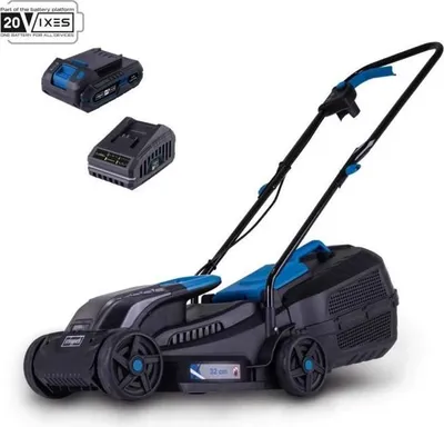 Image de Tondeuse à Gazon sans Fil SCHEPPACH BC-MP320-X SET L, Batterie 4Ah, Chargeur 2.4Ah, Largeur de Coupe 32 cm