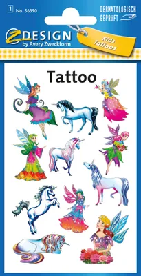 Zdjęcie produktu dla AVERY ZWECKFORM Tattoos 56390 Elfen 1 Bogen | 10 Stück im Set