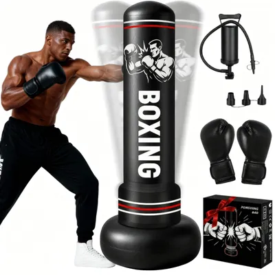 Produktbild von Aufblasbarer Standboxsack 190 cm mit Handschuhen und Pumpe
