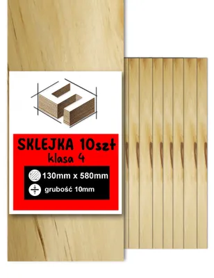 Zdjęcie produktu dla Sklejka brzozowa, formatki podłużne do grawerowania laserowego – CNC, modelarstwo, pirografia, decoupage, malowanie, dekoracje i rękodzieło DIY – klasa 4 – 13 × 58 cm (130 × 580 mm) – 10 mm – 10 szt.