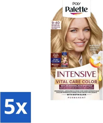 Obrázek produktu pro Poly Palette – barva na vlasy – 9-40 přírodní béžová blond – 115 ml – výhodné balení – 5 kusů