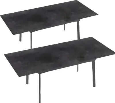 Image de Table de salle à manger Grandiose - 8-10 personnes - Pierres frittées - Table de salle à manger extensible - 180 cm - Structure métallique - Pour cuisine, salon ou restaurant
