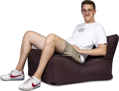 Produktbild von Ecopuf, Flavio, Sitzsack Pouf, Sack Poufsessel Pufsack, mit Seitentasche, Dunkelbraun Nc15