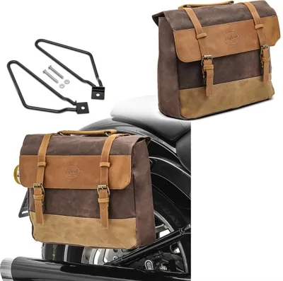 Image de Kit 2x sacoches de selle + support adaptable sur Royal Enfield Classic 500 /