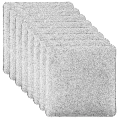 Produktbild von Set aus 8 rutschfesten Filzkissen für Stühle, 35 cm, Hellgrau