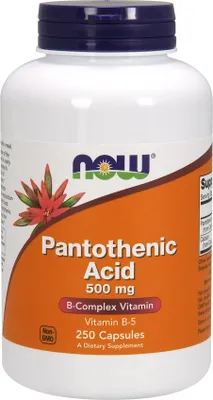 Produktbild von NOW Foods - Pantothensäure, 500 mg, 250 Kapseln