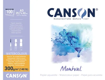 Obrázok produktu pre CANSON Aquarellblock "Montval", 320 x 410 mm, 100 Blatt