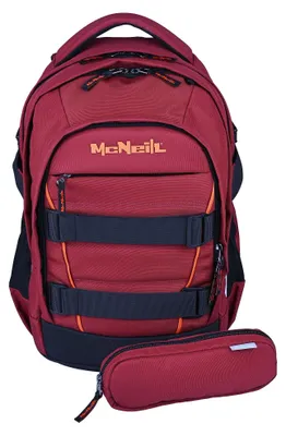 Produktbild von McNeill Schulrucksack LUCA 2:0 School Backpack Bordeaux & Orange beere