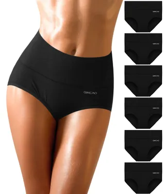 Produktbild von Qincao Frauen Schwarz 6er Unterwäsche 6-pack