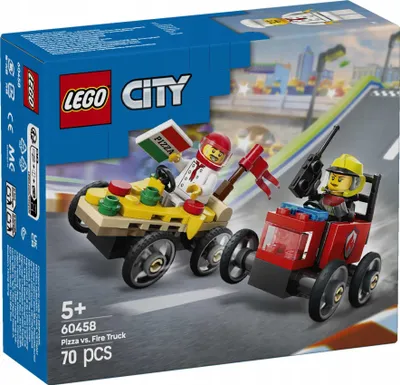 Zdjęcie produktu dla LEGO® City 60458 Furgonetka z pizzą kontra wóz strażacki