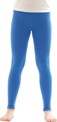 Immagine prodotto di Leggings termici da bambina in pile pantaloni lunghi in cotone blu 140