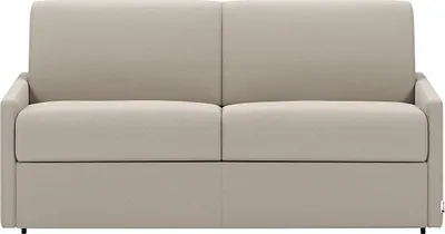 Produktbild von 2-Sitzer-Schlafsofa mit Express-Klappmechanismus aus beigem Stoff, mit Sitzfläche aus Memory-Schaum – Liegefläche 120 cm – 22 cm dicke Matratze aus Memory-Schaum von CALIFE
