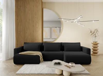 Produktbild von Wohnlandschaft Sofa mit Schlaffunktion CHAIRA Stoff Curio Schwarz