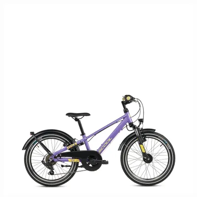 Produktbild von 20 Zoll Kinderfahrrad, 7-Gang, Jungenfahrrad, S’COOL troX pro, ab 6–10 Jahre, 115–135 cm, Lila/Gelb