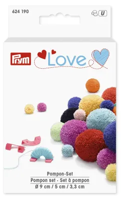 Produktbild von Prym Pompon Set Love, 1 Stück(e), Blau, Mintfarbe, Pink, Kunststoff