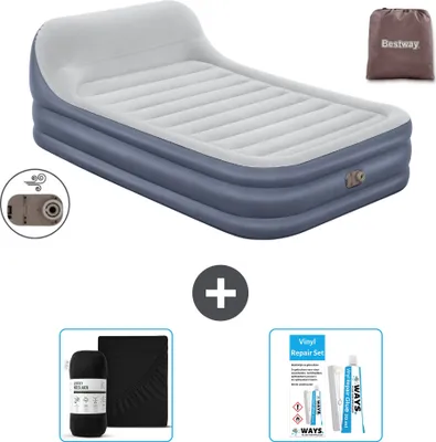 Produktbild von Bestway Luftmatratze - 2-Personen - 152 x 226 x 46 cm - Grau - Inklusive Zubehör