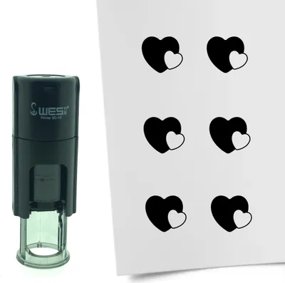 Produktbild von CombiCraft Selbstfärbender Stempel 'Verschlugende Herzen' in der Farbe Schwarz, Ø10mm
