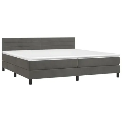 Immagine prodotto di vidaXL Letto a molle con materasso grigio scuro 200x200 cm in velluto