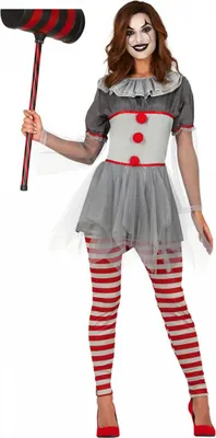 Produktbild von Sassy Clown Damen Kostüm für Erwachsene an Halloween und Fasching Größe: L