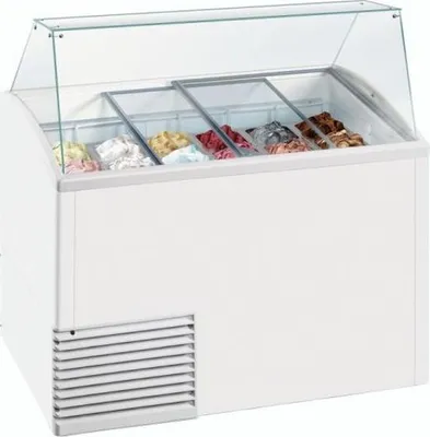 Produktbild von KBS Speiseeisverkaufstheke für 22 Eisschalen 5 Liter 1341x725x1235 mm Glasaufbau