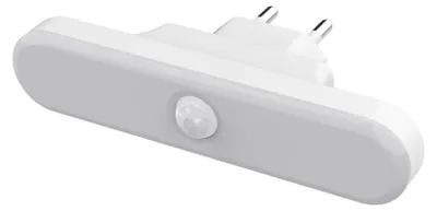 Produktbild von LED-Nachtlampe für 230-V-Steckdose mit PIR-Sensor und Dämmerungsschalter 50 lm, integrierter Li-Ionen-Akku, Betriebsdauer >3 Std., 3000 K - AlcaPower