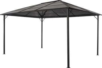 Produktbild von Gartenpavillon mit Dach Aluminium 4×3×2,6 m Schwarz