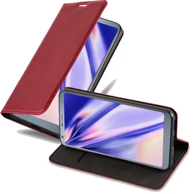 Produktbild von Cadorabo Hülle für LG G6 Schutz Hülle in Rot Handyhülle Etui Case Cover Magnetverschluss