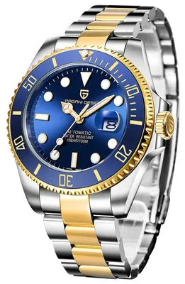 Productafbeelding van Herenuurwerk van Pagani Design, model Submariner, mechanisch, goudkleurig / blauw