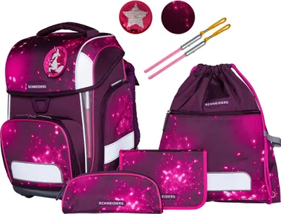 Produktbild von Schneiders Schulranzen Ergolite Set 9-teilig Berry Cosmos beere