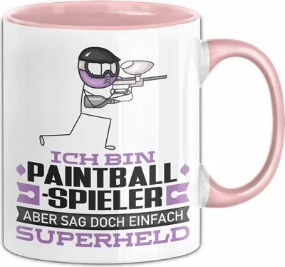 Produktbild von Paintballspieler Geschenk Tasse Ich Bin Paintballspieler Aber Sag Doch Einfach Superheld Lustige Geschenkdiee für Paintballspieler Kaffee-Becher (Rosa)
