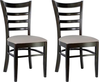 Produktbild von pemora 2-er Set Bistrostuhl Holzstuhl OXFORD; Sitzfarbe: Kunstleder taupe