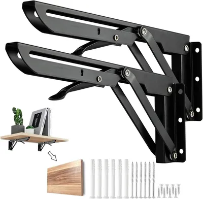 Imagen del producto de Soportes abatibles para pared, 300 mm, 2 unidades, resistentes, para estanterías