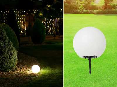 Produktbild von LED Kugelleuchte für den Garten Strom Ø38cm Dekokugel Beetleuchte Weglampen IP65