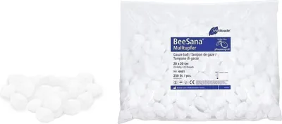 Produktbild von 2500 BeeSana Mulltupfer - 20-fädig - 100 % Baumwolle - 25 x 26 cm - Tupfer