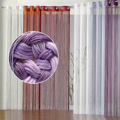 Produktbild von heimtexland ® Fadenstore Fadengardine Fadenvorhang Zuschneidbar Ösen Raumteiler Gardine Vorhang Insektenschutz Türvorhang  Typ123 Rosa Flieder Verlauf HxB 160x98 cm