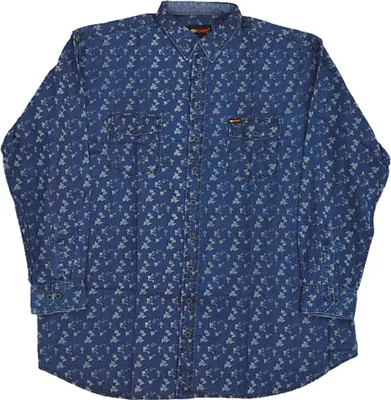 Immagine prodotto di Camicia oversize da uomo in denim KAMRO stampa blu 4XL