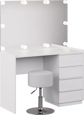 Obrázek produktu pro Toaletní stolek Vicco Viktoria Bílá 110 cm se zrcadlem, stoličkou a LED osvětlením, Model 59329