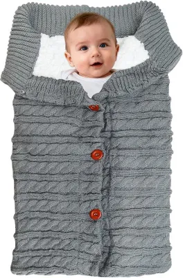 Productafbeelding van Universele Wintervoetenzak voor Kinderwagen en Buggy – Gevoerde Babyslaapzak met Fleece, 68x40 cm, Grijs