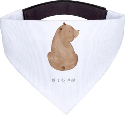 Produktbild von Mr. & Mrs. Panda Tuch Bär Schulterblick - Weiß - Geschenk, Teddy, Motivation, Selbstachtung, Halstuch Für Hunde, Weisheit, Weltansicht, Bären, Hundehalstuch, Hund