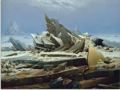 Produktbild von ARTland Glasbild Das Eismeer (Die gescheiterte Hoffnung) Größe: 80x60 cm