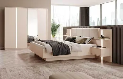Produktbild von teilig beige mit Metallrahmen Lattenrost Beleuchtung