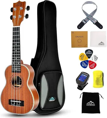 Imagen del producto de Ukelele soprano Silecomplaza, de 21 pulgadas, fabricado con madera de sapeli de alta calidad