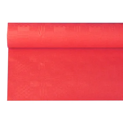 Produktbild von Papstar Papiertischtuch mit Damastprägung 6 m x 1,2 m rot 85471