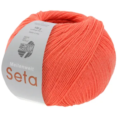 Produktbild von Lana Grossa MEILENWEIT 100 g SETA 4-fach Sockenwolle mit Seide, hochwertiges Garn Farbe 018 - Lachs
