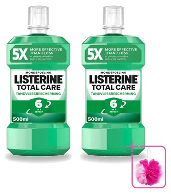 Productafbeelding van 2 x Listerine Total Care mondwater voor tandvleesbescherming - 500 ml - Voordelingsverpakking - 2 stuks