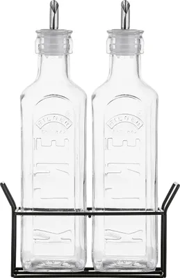 Zdjęcie produktu dla Kilner - Zestaw 2 butelek na ocet/oliwę + stojak