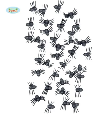 Image de 70 araignées décoratives en plastique pour Halloween
